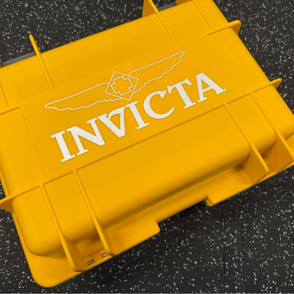 Invicta Bold Yellow 8 Slot Watch Case with White Logo